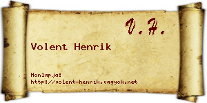 Volent Henrik névjegykártya